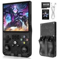 PixelKing 2025 New Upgrade R36MAX Retro Handheld Game Console with 64G Built-...