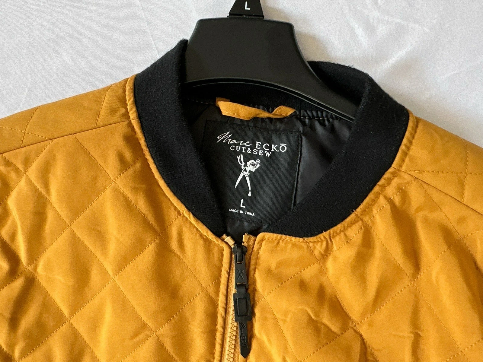 Marc Ecko Mens Jacket Large Full Zip Up Quilted Zip Tech Streetwear Tan NWT image 16