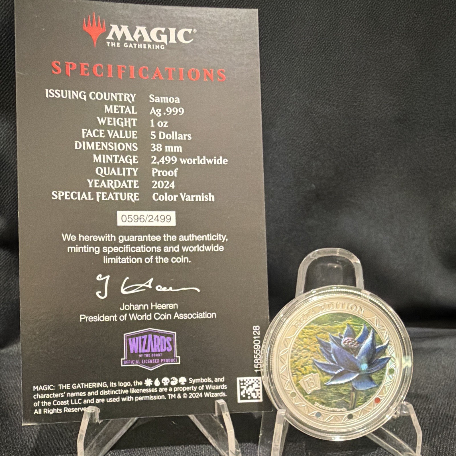 Magic: The Gathering Black Lotus Beta Edition 2024 1 oz .999 Silver Round view 4