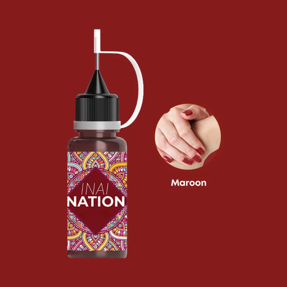 Juego de uñas de henna 4 en 1 (granate, marrón oscuro, granate rojo, cereza) 10 ml nuevo Foto 4 de 4