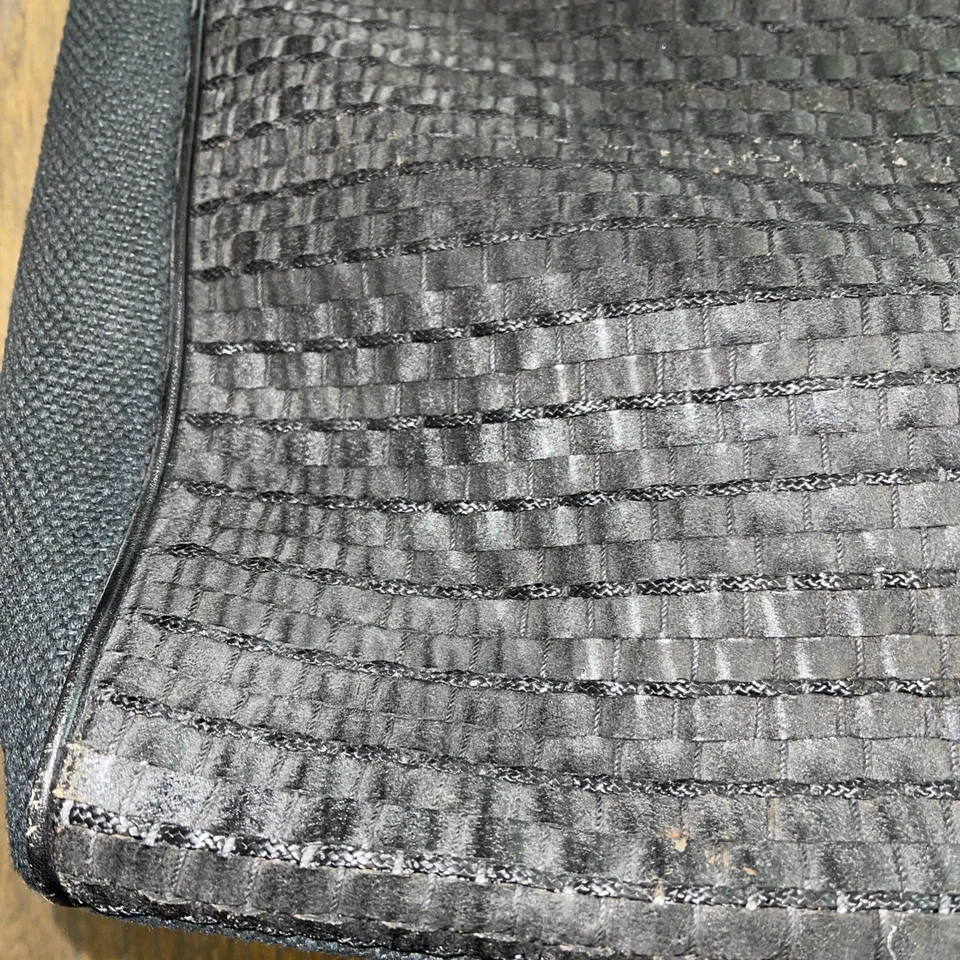 Bolso de Mano Liz Claiborne Grande Negro Lona Cuero Borde Maletín de Hombro Bolso Cartera Foto 4 de 4