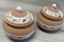 Set Di Barattoli In Terracotta Smaltati E Decorati A Mano “tiles Club”
