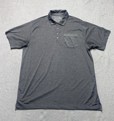 Matte Grey Polo Shirt Mens XL Gray Performance Stretch Golf Casual Short Sleeve