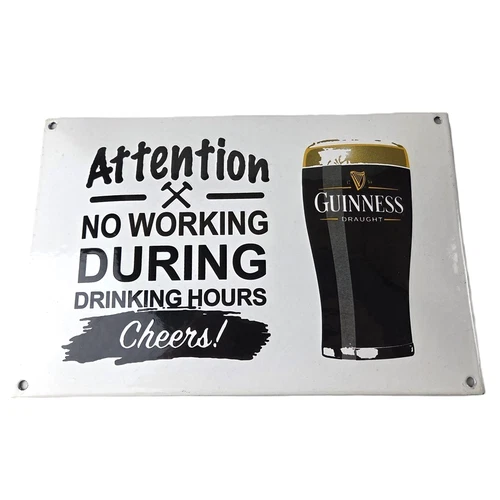Vintage Guinness Beer Sign - Adult Beverage Bar Ad Gas Pump Porcelain Sign