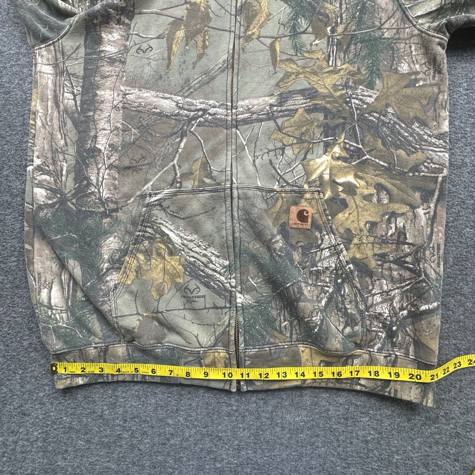 Carhartt Hoodie RealTree Camo Full Zip Camoflouge K289 977 Sweatshirt Sz L Tall image 7