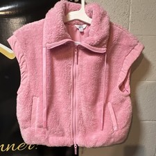 JOY LAB Pink Oversized Fit Vest Full Zip Side Pockets Solid Size S