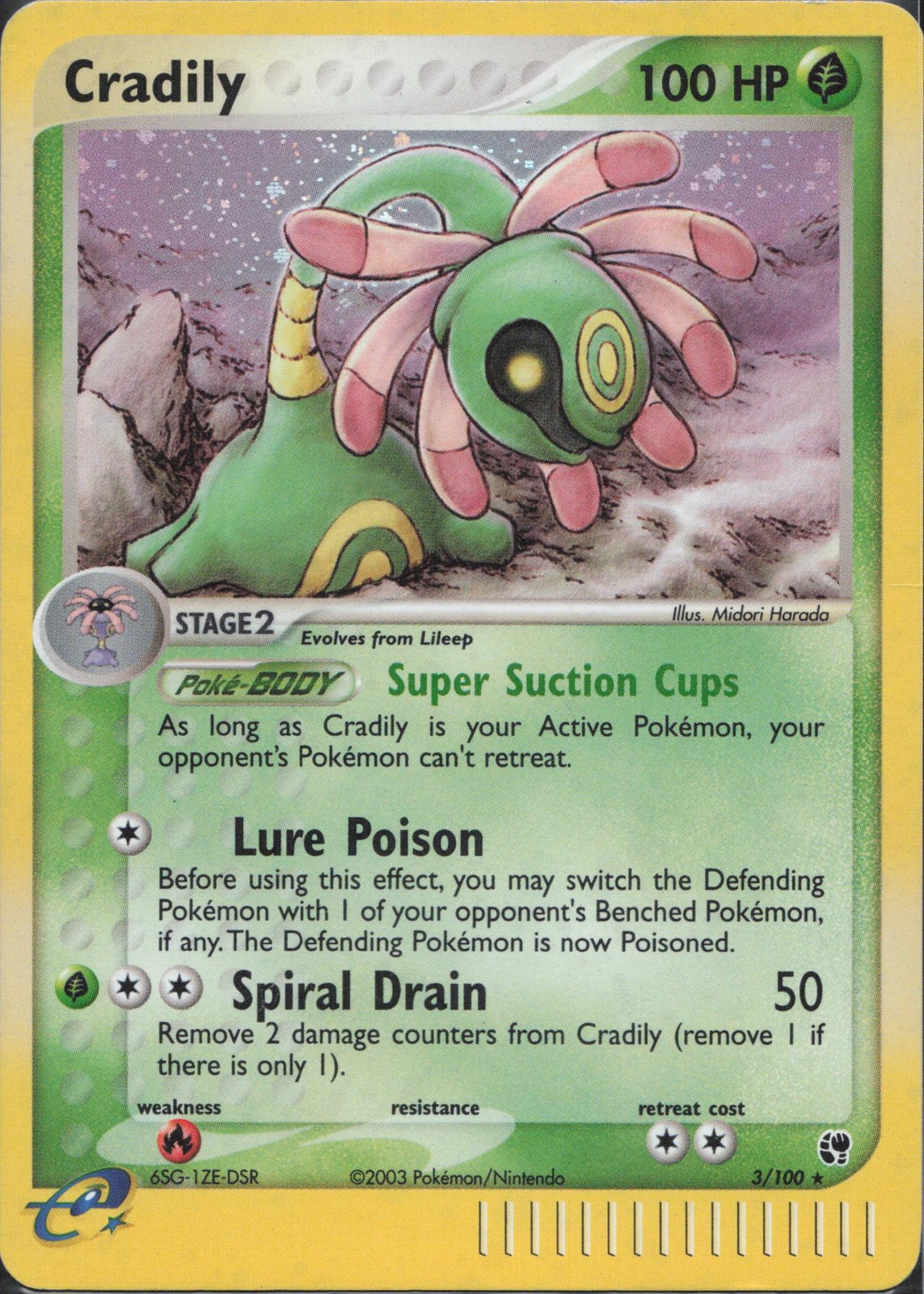 Pokemon TCG - Cradily 3/100 Holo Rare Sandstorm - 731