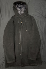 Pendleton Mens Black Wool Hooded Parka Coat M...