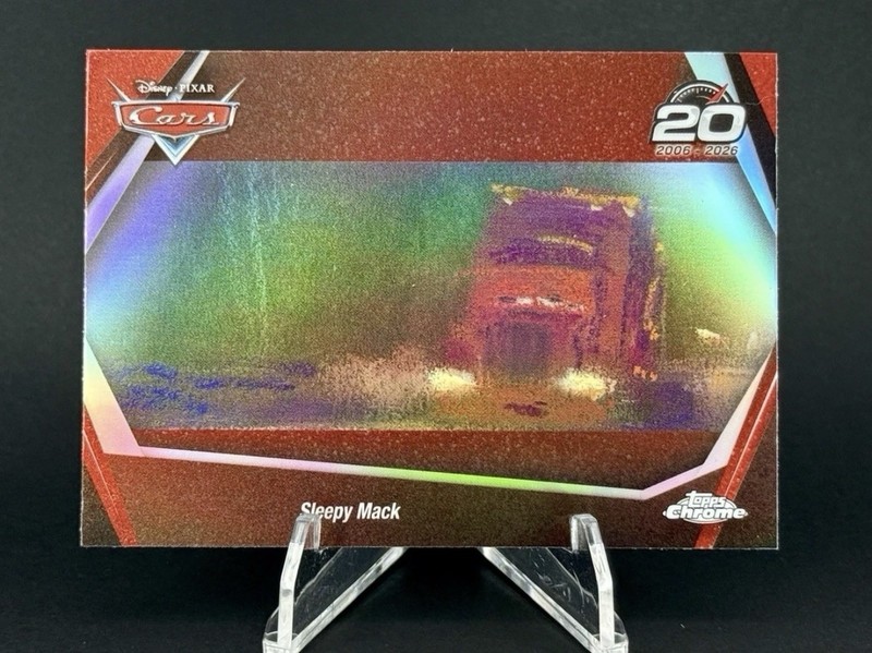 2026 Topps Chrome Disney Pixar Cars 20th Sleepy Mack CRS-2 Red Parallel