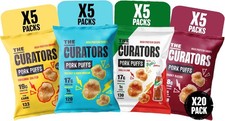 THE CURATORS High Protein Pork Puffs Variety Pack 20 x 25g Crisp Savoury Snack