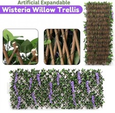 Expanding Wisteria Leaf Trellis Fence Flower Artificial Decorative Wall Panel
