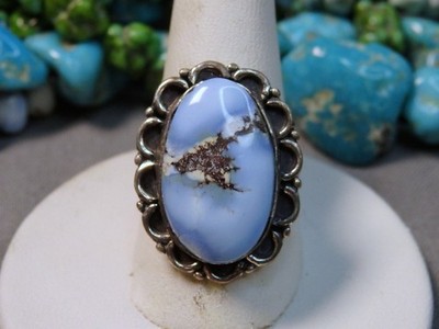 Natural GOLDEN HILLS TURQUOISE Sterling Silver Squash Blossom RING sz7    
