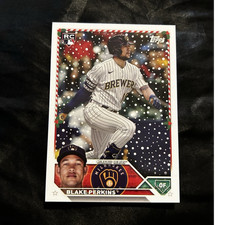 Topps 2023 Holiday Rookie Blake Perkins #H19 Milwaukee Brewers Baseball Card. rookie card picture