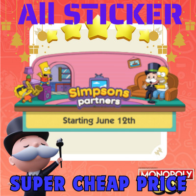 MOGO Stickers 1-6 / PARTNERS & ALL STICKER For monopoly Go   SUPER FAST DELIVERY