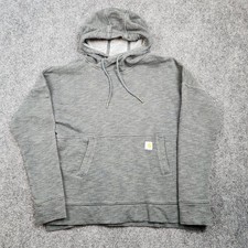 Carhartt Hoodie Womens Medium 8/10 Gray Relaxed Fit Sweatshirt Kangaroo Pocket