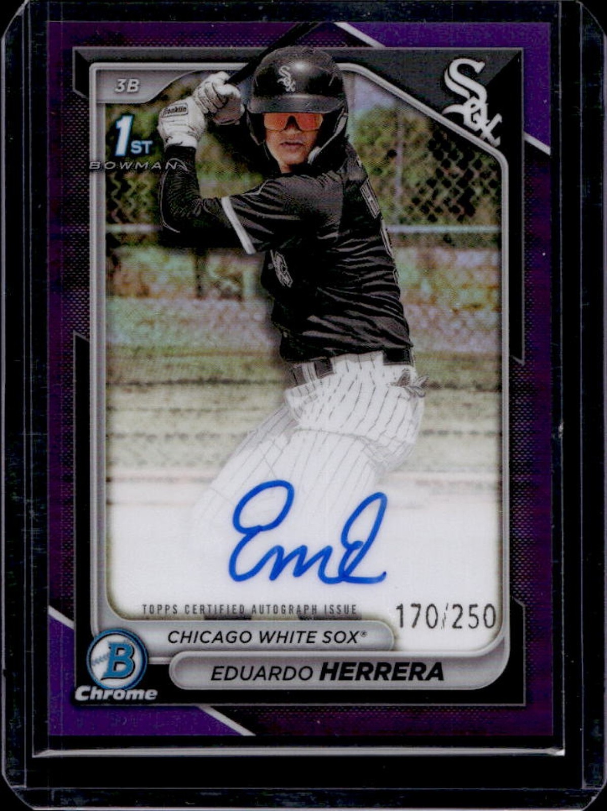 2024 Bowman Chrome Eduardo Herrera Auto Purple Refractor 1st #170/250