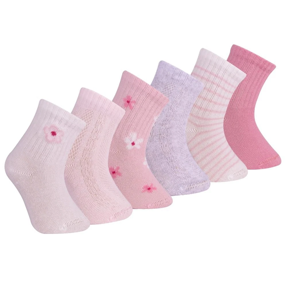 Bella Baby & Toddler Seamless-Toe Turkish Cotton Crew Socks (6-Pack) (US, Age...