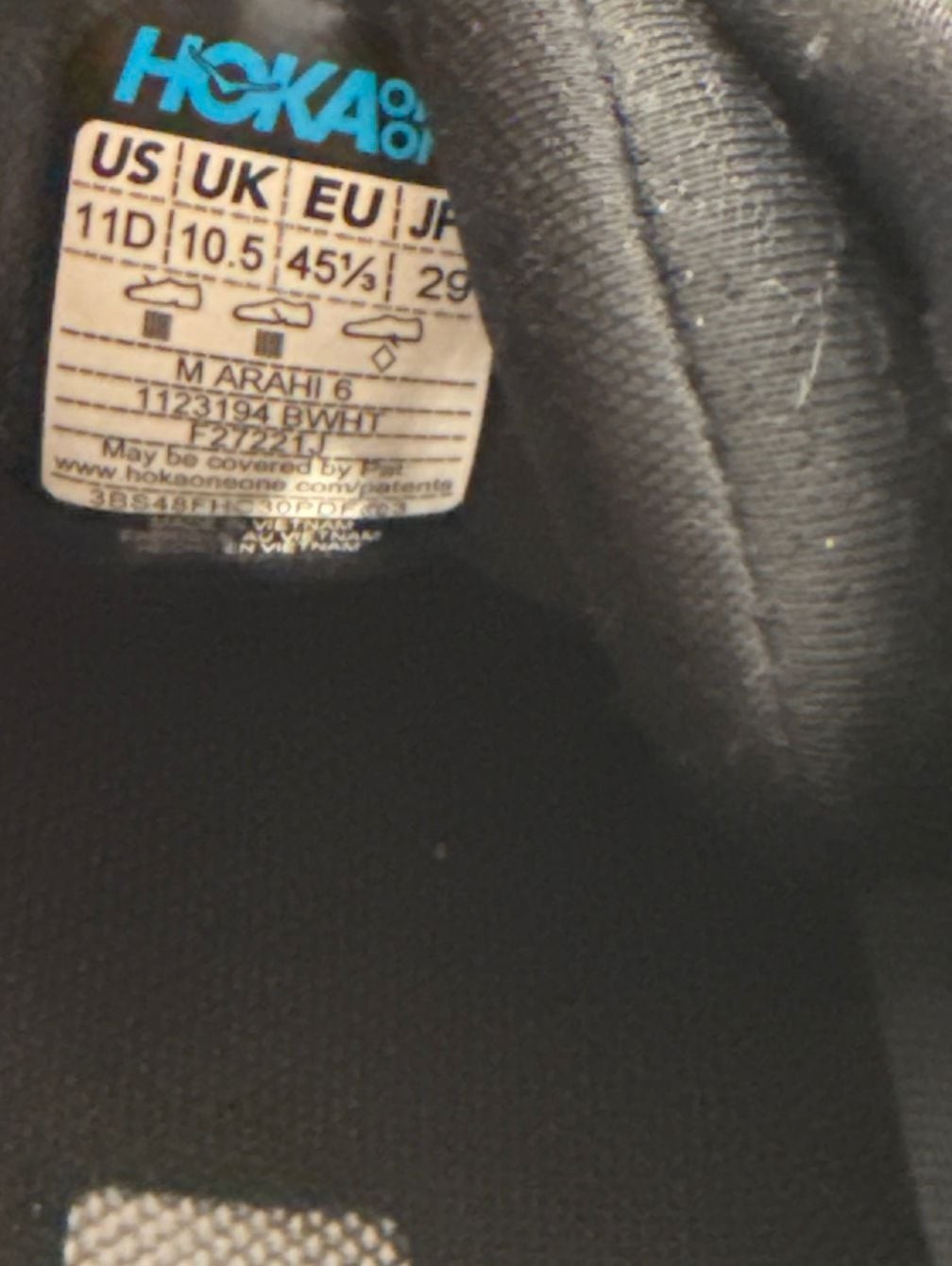 HOKA Arahi 6 Black and White Running Shoes thumbnail 10