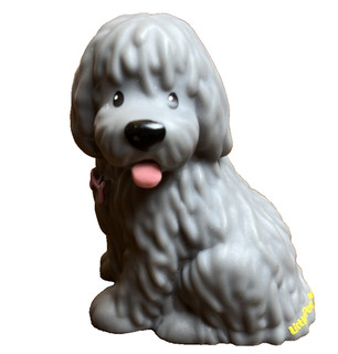 Fisher Price Little People Gray Sheep Dog Pet Figure Shaggy Hairy Dog 2013
