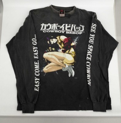 Excellent Saint Victim M Black Cowboy Bebop Print Long T | eBay