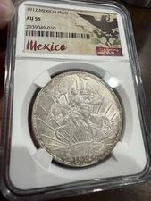 1912 Mexico Caballito Silver Peso AU 55 Key Date Private Label