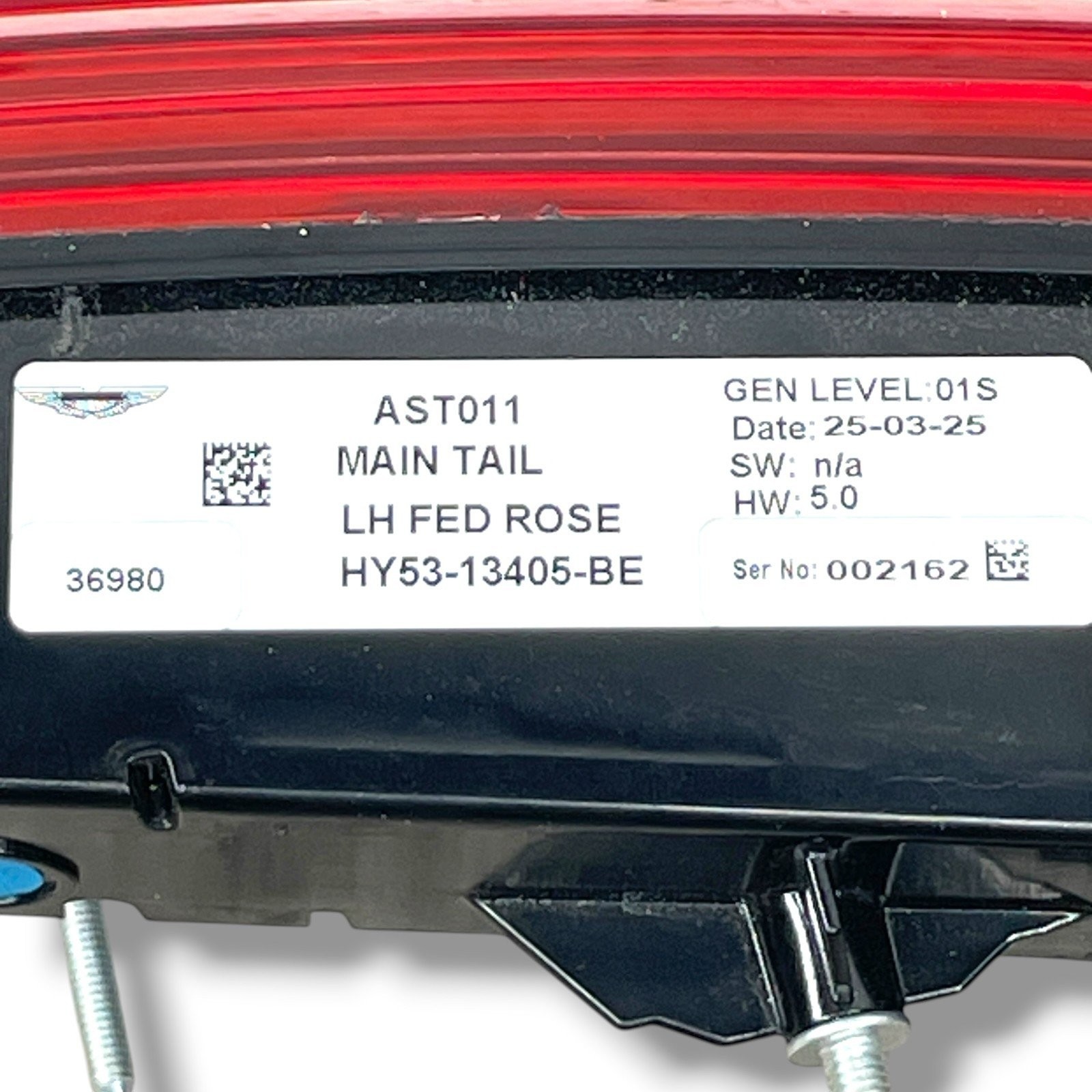 Aston Martin DB11 2017-2023 Rear Left Outer Light lens Red P/N HY5313405BE