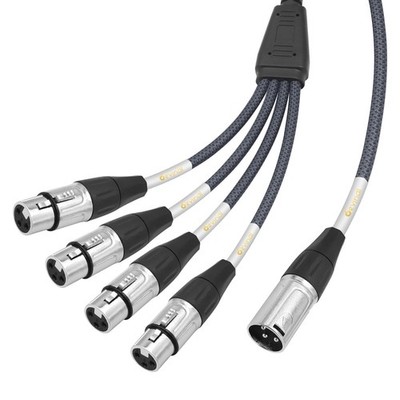 Devianl XLR Splitter Cable 4 Female To 1 Male Balanced Mic Adapter 2 FT