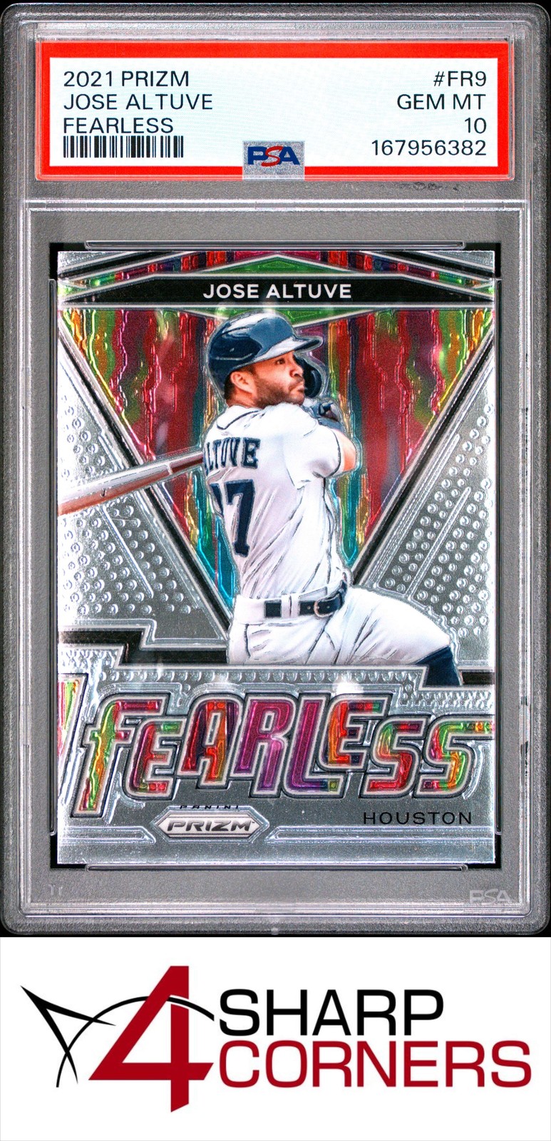 2021 PANINI PRIZM FEARLESS #FR9 JOSE ALTUVE POP 5 PSA 10