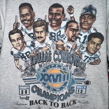 1994 Dallas Cowboys Super Bowl Back to Back Caricature Shirt AN42108