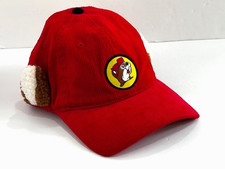 Buc-ee's Unisex Corduroy Snapback Hat OS Red Beaver Logo Plush Ears Novetly Cap