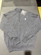 NWT MEN'S FOOTJOY 1/2 ZIP SWEATER, SIZE: S, COLOR: HEATHER CHARCOAL M9.17 