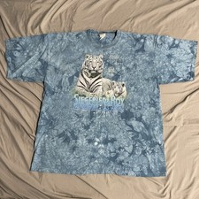 Vintage 90s Siegfried And Roy Tie Dye Tigers Las Vegas T Shirt Size XXL USA Made