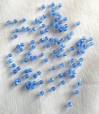 150 Beads-Czech Glass Light Cobalt Blue, 3mm Fire Polished, Faceted Round