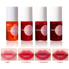 4 colors Lip Gloss, Fruit Juice Lip Tint Set Long Lasting Waterproof Lip Stain .