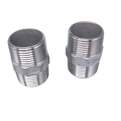 2pcs 1'' Male x 1'' Male Hex Nipple SS 304 Threaded Pipe Fitting NPT