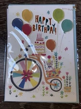Papyrus Birthday Greeting Card - Bike with Cat in Basket