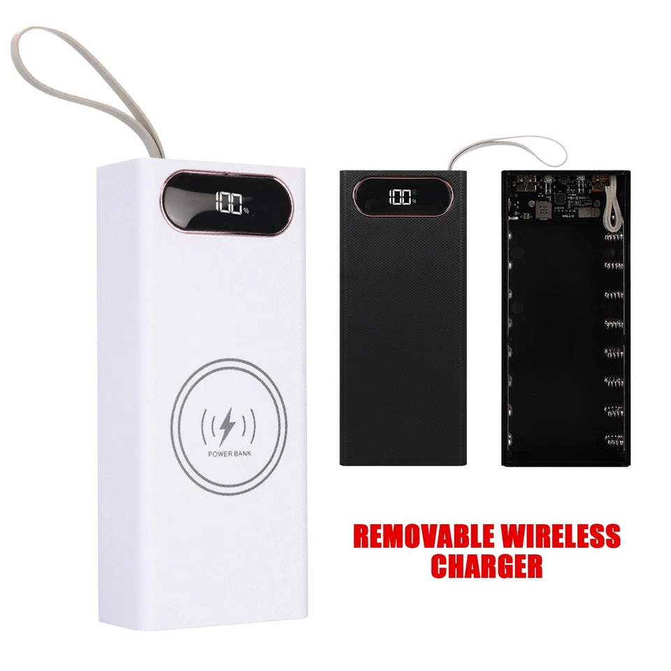 Caja de almacenamiento de batería 16x18650 18650 inalámbrica carga rápida hágalo usted mismo estuche de banco de energía Foto 2 de 4