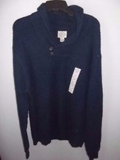 ST JOHNS BAY - MEN - SWEATER - BUTTON COWL - NAVY - SIZE XL  AC-25-197x2 