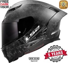 LS2 FF807 DRAGON 6K FORGED CARBON FIBRE DUAL VISOR FULL FACE MOTORCYCLE HELMET