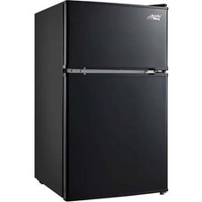 2 Door Mini Fridge Freezer Black Dorm Office Garage Man Cave Small Refrigerator