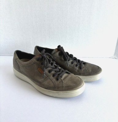 Ecco Soft 7 Men's Shoes Gray Leather Lace Up Comfort Casual Sneakers Size 8