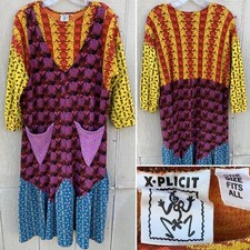 X PLICIT dress xplicit made in the USA one size fits all multicolor color block