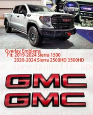 Front Rear Red Black Emblem Overlay 2019-2026 GMC Sierra 1500 2500HD 3500HD