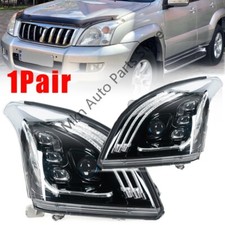 1Pair For Toyota Land Cruiser Prado Fj120 2003-2009 LED Front Headlight Assembly