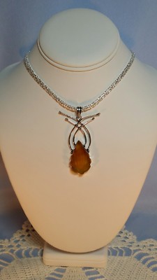 New Handcrafted Fashion Pendents Sterling Silver with Hand carved Honey Onyx