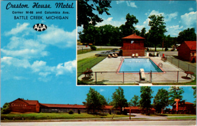 Vintage Postcard Creston House Motel Battle Creek Michigan