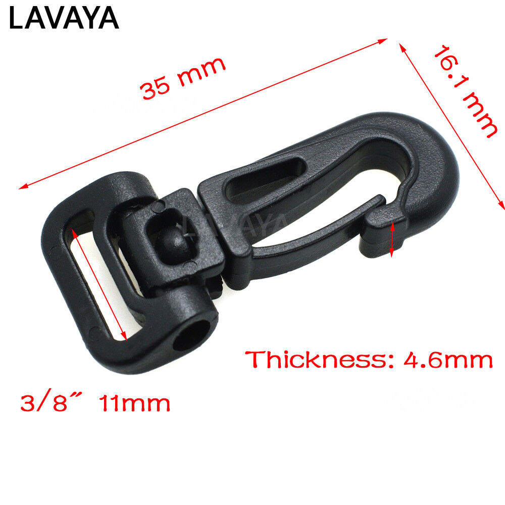 7/16(11mm) Webbing Plastic Swivel Snap Hooks for Bag Belts Straps