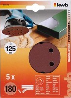 Kwb QUICK-STICK Schleifscheiben FüR Holz & Metall, Gelocht, Ø 125Mm, KöRnung 180