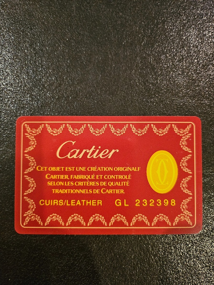 Cartier Certificat Card blank GL 232398 | eBay