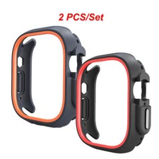 2PCS TPU PC Protective Cover Frame Bumper Case For Apple Watch Ultra2 10 9 8 7 6